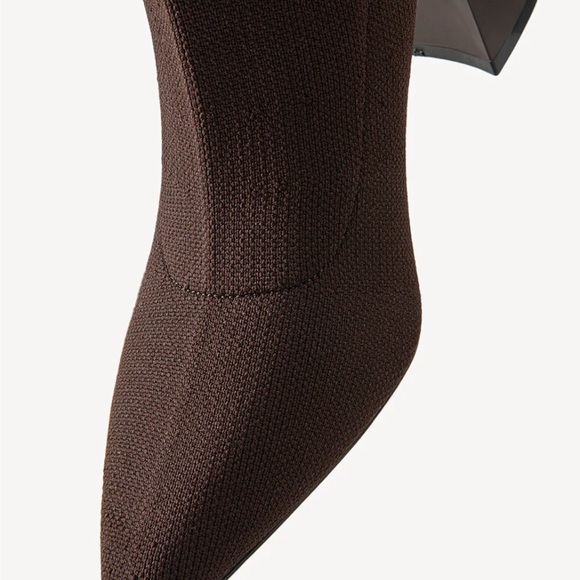 Cozy Island Strap Pointed Chunky Heeled Ankle Boots - Picture 7 of 8